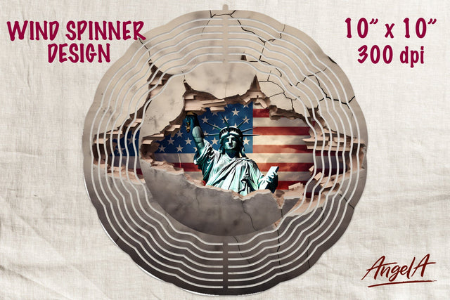 American wind spinner sublimation / Statue of Liberty png Sublimation Angelina Semenova 