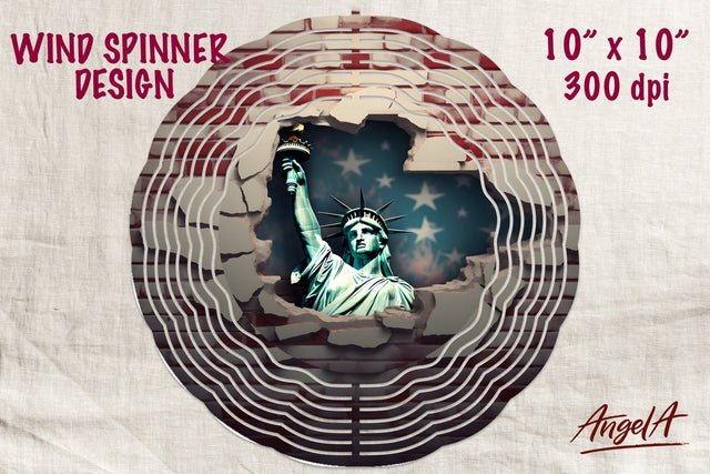 American wind spinner sublimation / Statue of Liberty png SVG Angelina Semenova 
