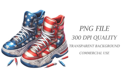 Americana Canvas Shoes Clipart Sublimation Rupkotha 