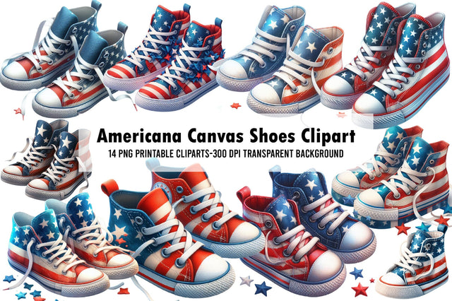 Americana Canvas Shoes Clipart Sublimation Rupkotha 