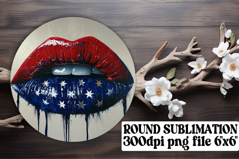 Americana Lip Sublimation Collection Sublimation afrosvg 