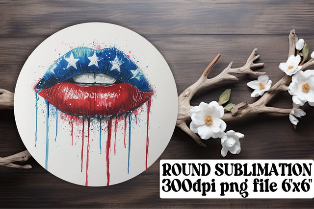 Americana Lips Sublimation Trio Sublimation afrosvg 