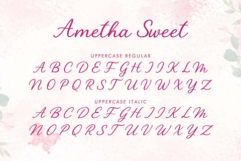 Ametha Sweet Font Prasetya Letter 