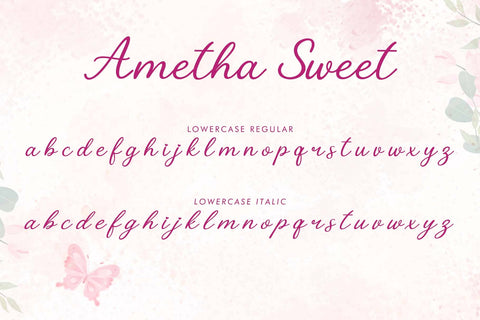 Ametha Sweet Font Prasetya Letter 
