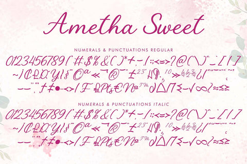 Ametha Sweet Font Prasetya Letter 