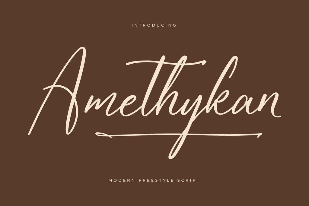 Amethykan - Modern Freestyle Script - So Fontsy