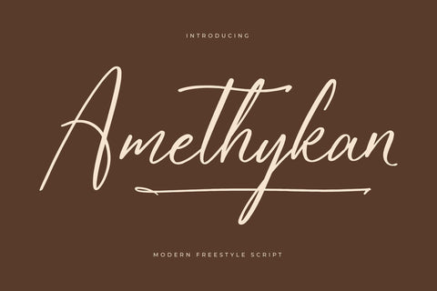 Amethykan - Modern Freestyle Script Font Letterena Studios 