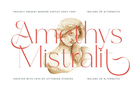 Amethys Mistralit - Modern Display Serif Font Letterena Studios 