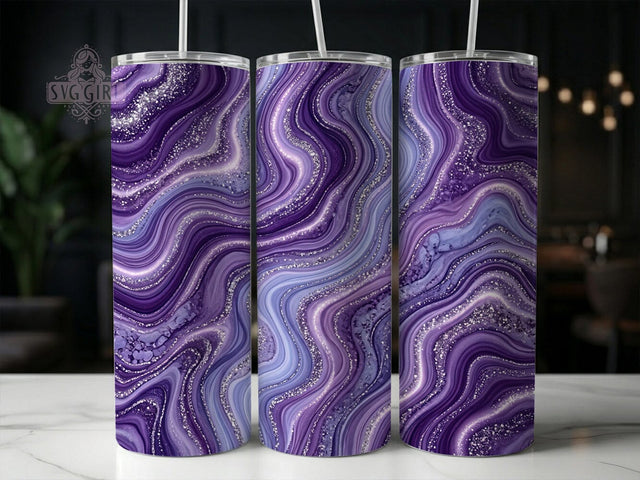 Amethyst Glitter Marble 20oz Tumbler, Amethyst Glitter, Glitter Marble, Amethyst Tumbler, 20oz Tumbler, Marble Tumbler, Glitter Tumbler, Tumbler Wrap Sublimation SvggirlplusArt 