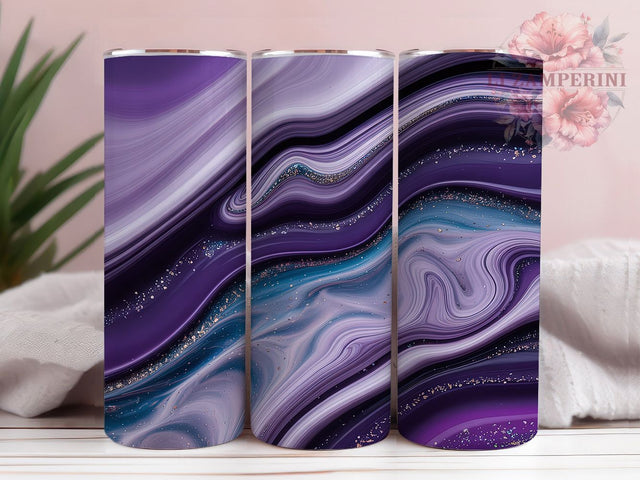 Amethyst Glitter Marble Tumbler, Purple Marble Wrap, Glitter Marble Sublimation, 20oz Amethyst Tumbler, Elegant Purple Art, Glamorous Marble Mug, Whimsical Glitter Cup Sublimation Li Zamperini 