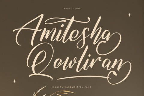 Amitesha Qowliran - Modern Handwritten Font Font Letterena Studios 