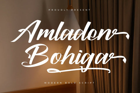 Amladen Bohiga - Modern Bold Script Font Letterena Studios 