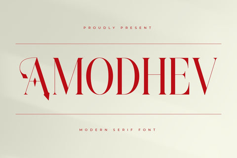 Amodhev - Modern Serif Font Font Letterena Studios 
