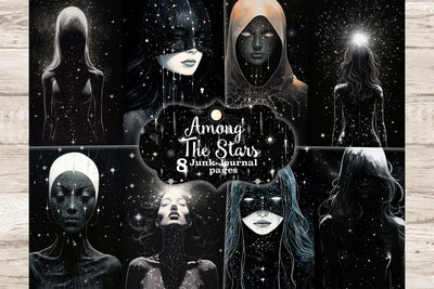 Among The Stars Junk Journal Pages | Cosmic Digital Art SVG GlamArtZhanna 