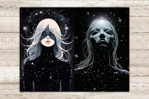 Among The Stars Junk Journal Pages | Cosmic Digital Art SVG GlamArtZhanna 