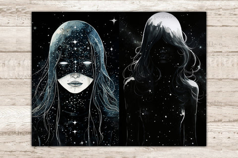 Among The Stars Junk Journal Pages | Cosmic Digital Art SVG GlamArtZhanna 