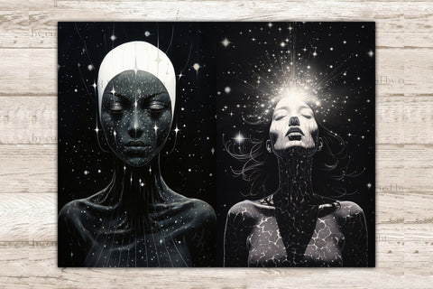 Among The Stars Junk Journal Pages | Cosmic Digital Art SVG GlamArtZhanna 