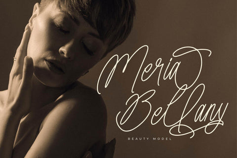 Amorthena Fregoontte - Monoline Elegant Script Font Letterena Studios 