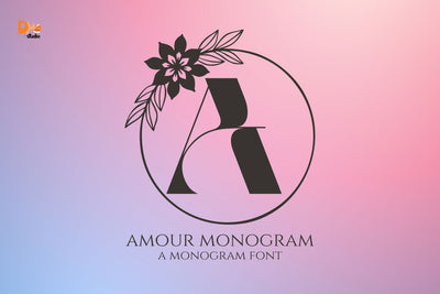 Amour Monogram Font Dm Letter Studio 
