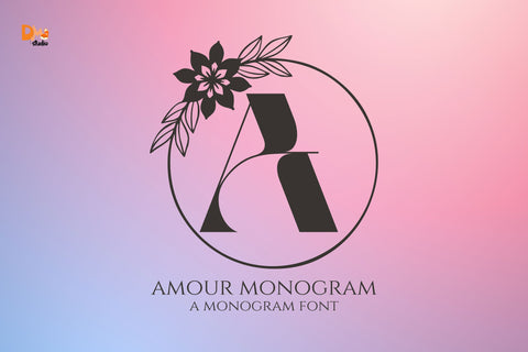 Amour Monogram Line Font Dm Letter Studio 