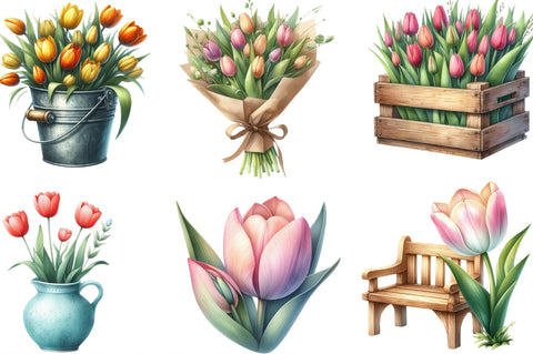 Amsterdam Summer Tulips Clipart Sublimation SVGista 