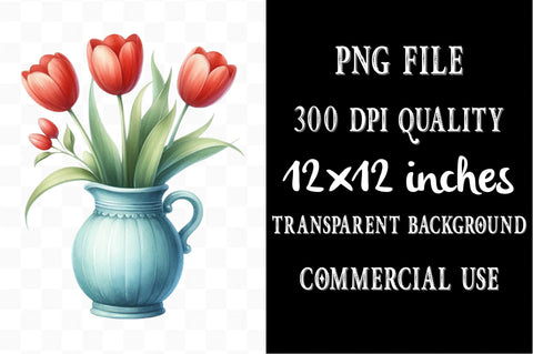 Amsterdam Summer Tulips Clipart Sublimation SVGista 