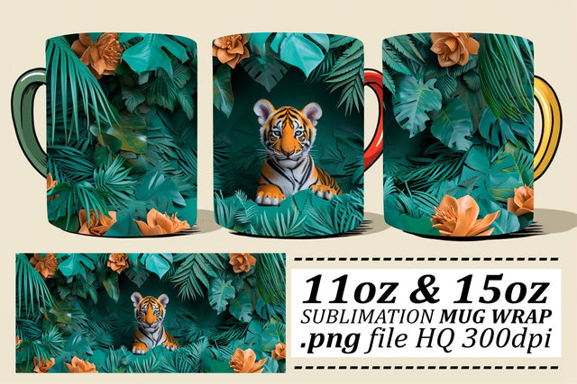 Amusing Sublimation Mugs with 3D Animals Sublimation afrosvg 