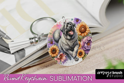 Anatolian Shepherd Dog Keychain - Dog mom Floral Keychain Sublimation Design Sublimation OrangeBrushStudio 
