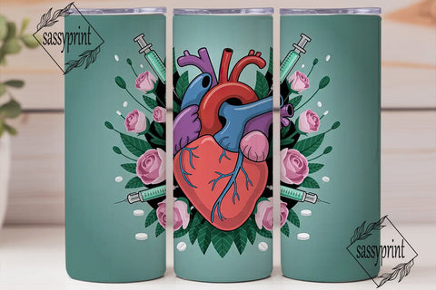 Anatomical Heart 20oz Tumbler Wrap Sublimation sassyprint 