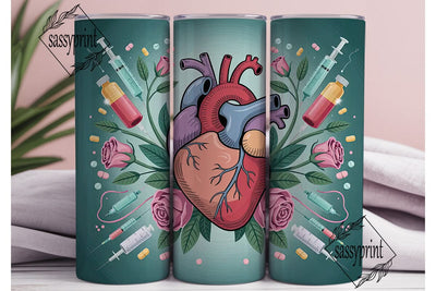 Anatomical Heart 20oz Tumbler Wrap Sublimation sassyprint 