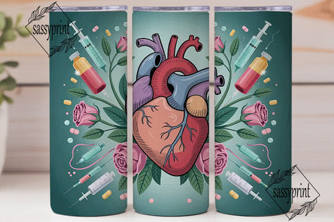 Anatomical Heart 20oz Tumbler Wrap Sublimation sassyprint 