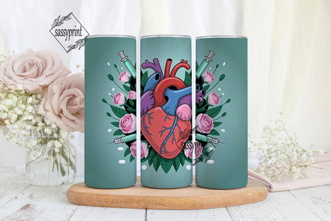 Anatomical Heart 20oz Tumbler Wrap Sublimation sassyprint 