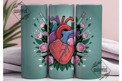 Anatomical Heart 20oz Tumbler Wrap Sublimation sassyprint 