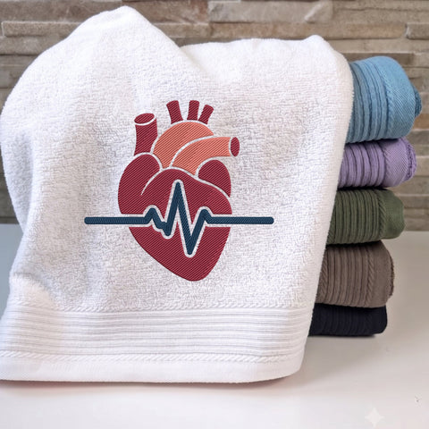 Anatomical Heart ECG Embroidery Design – Heartbeat EKG Medical Heart Machine Embroidery File Embroidery/Applique DESIGNS PatternFeed8 