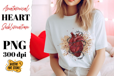 Anatomical heart sublimation. Barbed wire Heart sublimation Sublimation Yustaf Art Store 