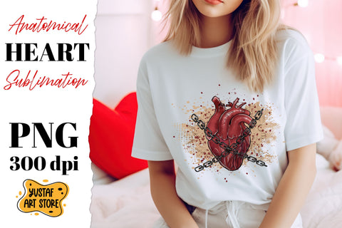 Anatomical heart sublimation. Heart with chain sublimation Sublimation Yustaf Art Store 