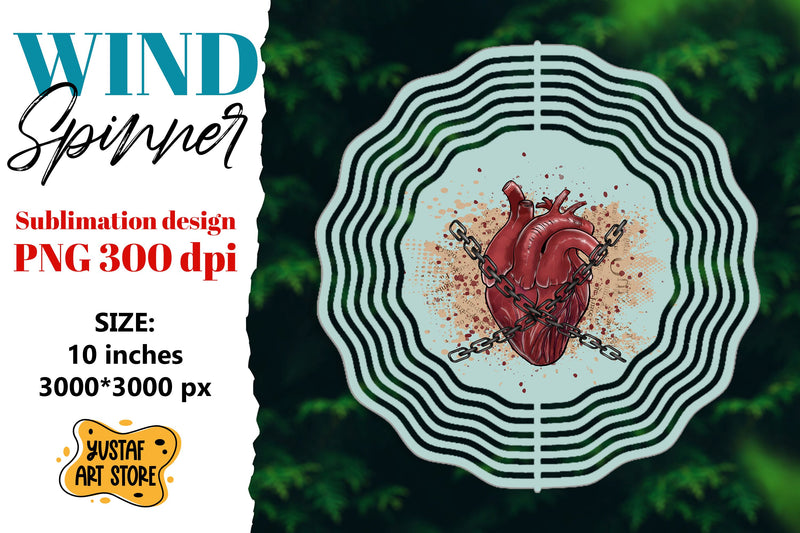 Anatomical heart wind spinner. halloween sublimation Sublimation Yustaf Art Store 