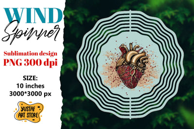 Anatomical heart wind spinner. halloween sublimation Sublimation Yustaf Art Store 