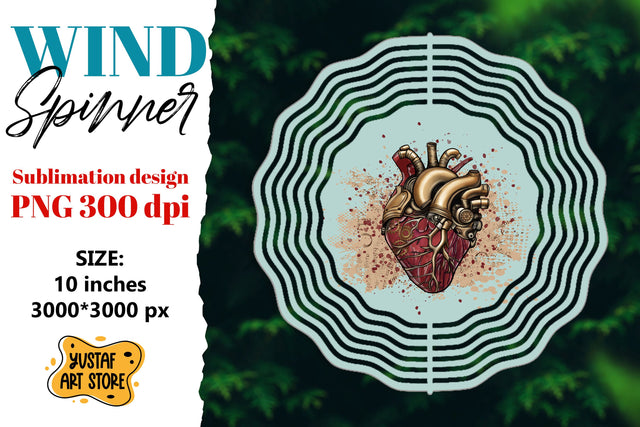 Anatomical heart wind spinner. halloween sublimation Sublimation Yustaf Art Store 