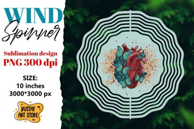 Anatomical heart wind spinner. halloween sublimation Sublimation Yustaf Art Store 