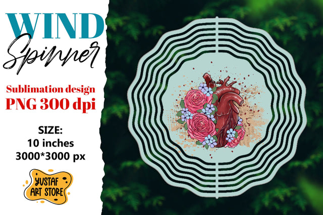Anatomical heart wind spinner. halloween sublimation Sublimation Yustaf Art Store 