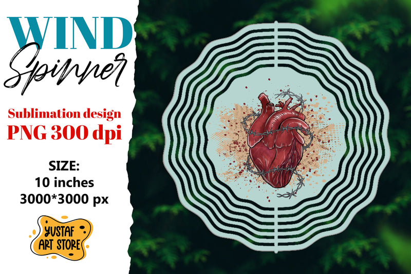 Anatomical heart wind spinner. halloween sublimation Sublimation Yustaf Art Store 