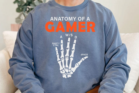 Anatomy Of A Gamer Skeleton Hand Funny Men Boys Kids Teens T-Shirt SVG DesignDestine 