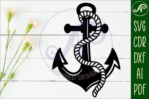 Anchor cut out wall sign svg laser cut file SVG APInspireddesigns 