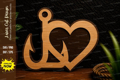 Anchor Heart Love Laser Cut Svg Design SVG Regulrcrative 