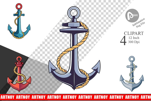 Anchor Rope Clipart Sublimation artnoy 