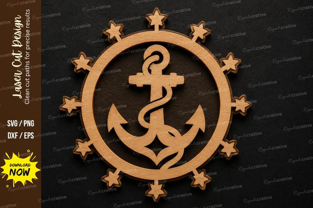 Anchor Star Ornament SVG Laser Cut Svg Design SVG Regulrcrative 