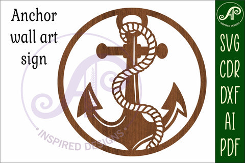 Anchor wall sign svg laser cut file SVG APInspireddesigns 