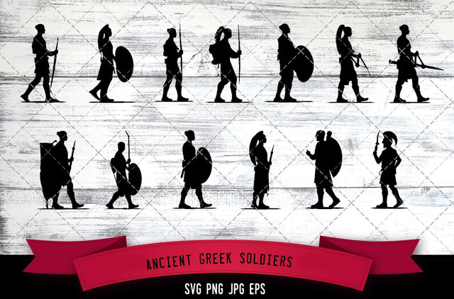 Ancient Greek Soldiers Vector Bundle - JPG, SVG, PNG, EPS - Digital Download with Commercial License for Cricut, Silhouette, Scan N Cut Crafting SVG Loveleen Kaur 