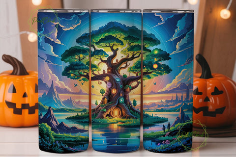 Ancient Tree of Life Panorama Tumbler Sublimation PixelChick 